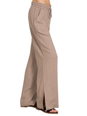 Zenana Coco Linen Drawstring Pant with pockets